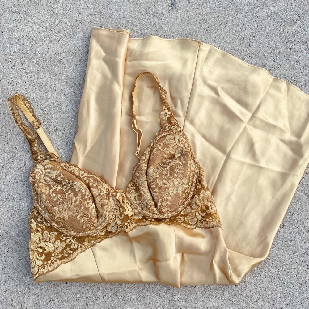 Victoria’s Secret gold slip dress